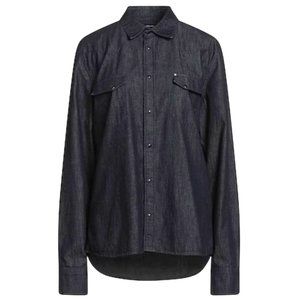 KARL LAGERFELD Dark Blue Denim Oversized Shirt Size L